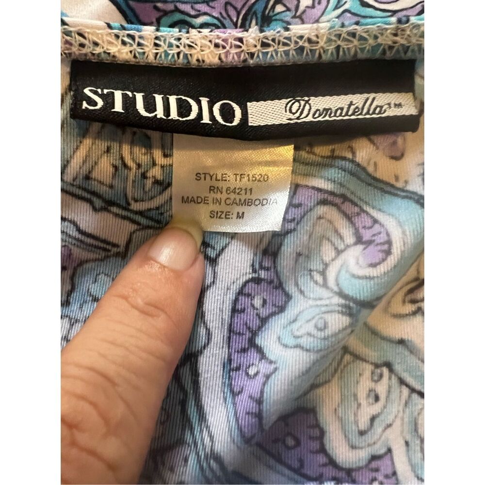 Studio Donatella blue and white with a hint of purple maxi dress with adjustable - Picture 5 of 5